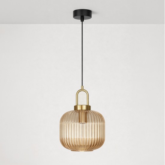KAJA PENDANT LAMP ARIA AMBER GLASS E27 Ø20 K-5896