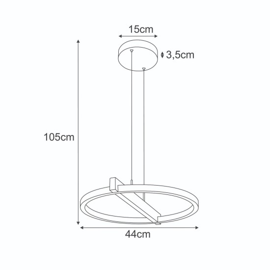 KAJA PENDANT TIVOLI  BLACK МЕТАЛ 24W LED 2880Lm Ø44 K-8230