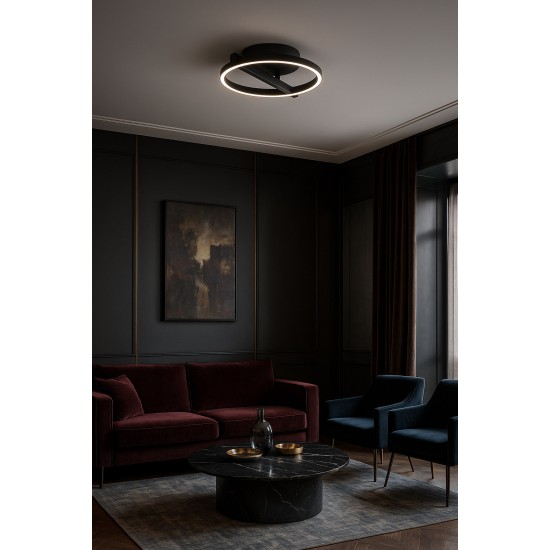 KAJA ПЛАФОН TIVOLI ЧЕРНА МЕТАЛ 24W LED 2880Lm Ø44 K-8231