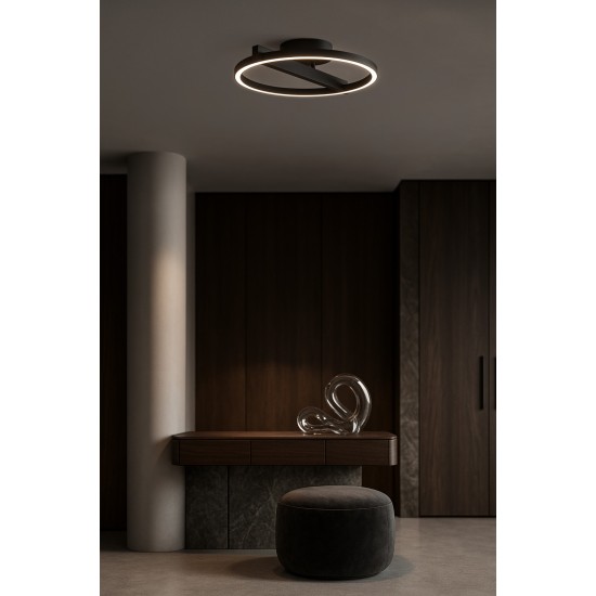 KAJA ПЛАФОН TIVOLI ЧЕРНА МЕТАЛ 24W LED 2880Lm Ø44 K-8231