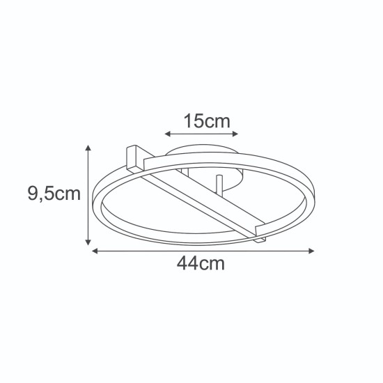 KAJA ПЛАФОН TIVOLI ЧЕРНА МЕТАЛ 24W LED 2880Lm Ø44 K-8231