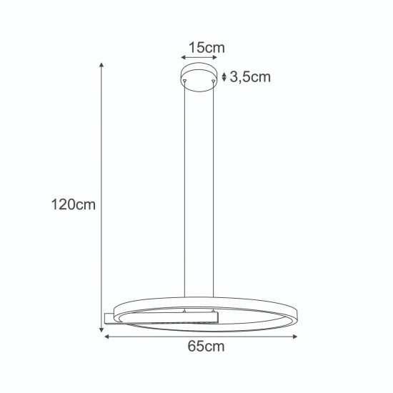 KAJA PENDANT METIS GOLD METAL 36W LED 3000K/4000K 4320Lm Ø60 K-8233