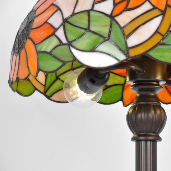 KAJA FLOOR LAMP TIFFANY SUNFLOWERS GLASS E27 K-F16814
