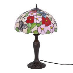 KAJA TABLE LAMP  TIFFANY BUTTERFLY GLASS E27 K-G161386