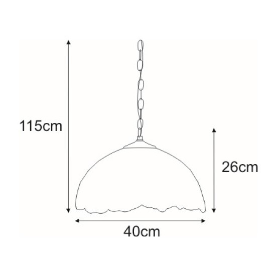 KAJA LAMPĂ PENDANTĂ TIFFANY WITRAŻ STICLĂ E27 Ø40 K-P161122