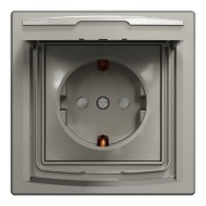 SCHNEIDER ASFORA ВЛАГОЗАЩИТЕН КОНТАКТ ШУКО СЪС ЗАЩИТА С КАПАК IP44 БРОНЗ EPH3100369