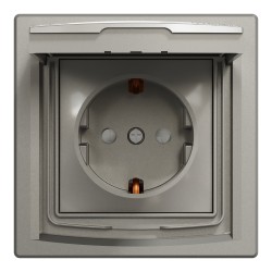 SCHNEIDER ASFORA ВЛАГОЗАЩИТЕН КОНТАКТ ШУКО СЪС ЗАЩИТА С КАПАК IP44 БРОНЗ EPH3100369
