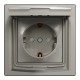 SCHNEIDER ASFORA SINGLE SOCKET OUTLET WITH SIDE EARTH,LID IP44 16A  BRONZ EPH3100369