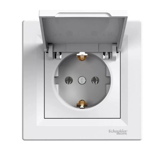 SCHNEIDER ASFORA  КОНТАКТ ШУКО С КАПАК БЯЛ 2P+E 16A EPH3100121