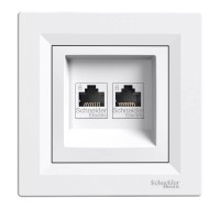 SCHNEIDER ASFORA РОЗЕТКА КОМПЮТЪРНА ДВОЙНА 2хRJ45 Cat.6 UTP БЯЛ EPH4800121