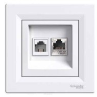 SCHNEIDER ASFORA РОЗЕТКА КОМПЮТЪРНА RJ45 Cat5 И ТЕЛЕФОН RJ12 БЯЛ EPH4900121