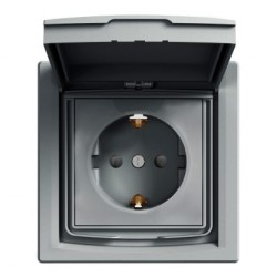SCHNEIDER ASFORA ВЛАГОЗАЩИТЕН КОНТАКТ ШУКО С КАПАК 2P+E 16A СТОМАНА 16A IP44 EPH3100362