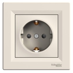 SCHNEIDER ASFORA КОНТАКТ ШУКО СЪС ЗАЩИТА 2P+E 16A КРЕМ EPH2900223