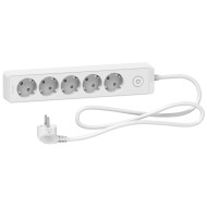 UNICA РАЗКЛОНИТЕЛ 5 ШУКА С КЛЮЧ 1.5М КАБЕЛ БЯЛ ST9451W