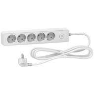 UNICA РАЗКЛОНИТЕЛ 5 ШУКА С КЛЮЧ 3М КАБЕЛ БЯЛ ST9453W