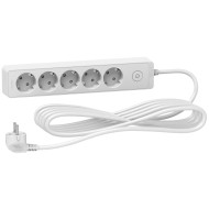 UNICA РАЗКЛОНИТЕЛ 5 ШУКА С КЛЮЧ 5М КАБЕЛ БЯЛ ST9455W