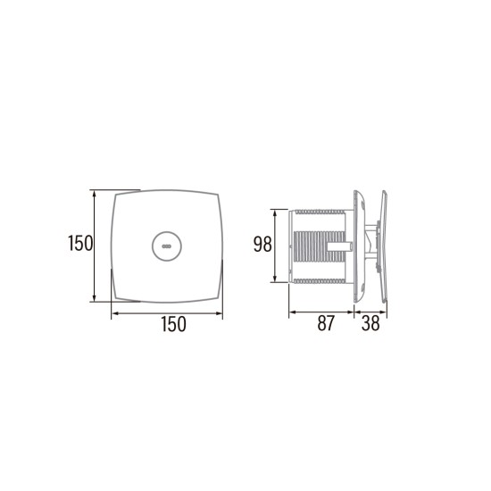 CATA BATHROOM FAN X-MART 10 MATIC 220V Ф100 WHITE
