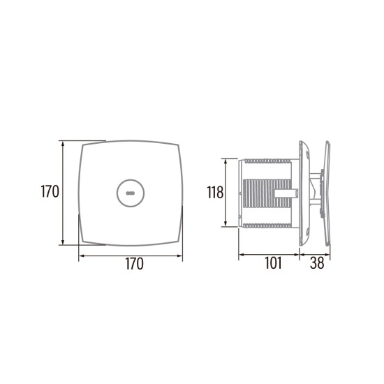 CATA BATHROOM FAN X-MART 12 MATIC 220V Ф120 WHITE