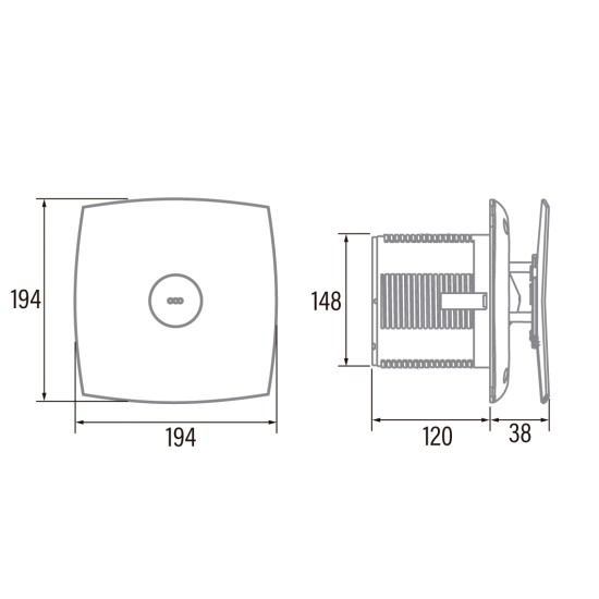 CATA BATHROOM FAN X-MART 15 MATIC 220V Ф150 WHITE
