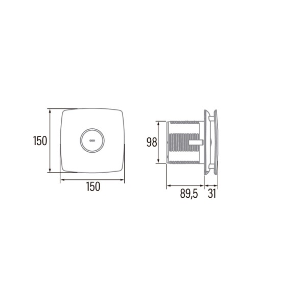 CATA BATHROOM FAN X-MART 10 INOX H 220V Ф100 INOX