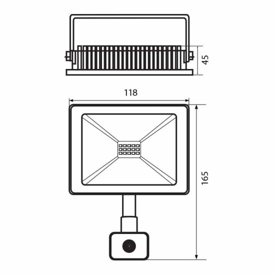 VIVALUX SPOTLIGHT WITH SENSOR NYX LED 10W BLACK 6400K