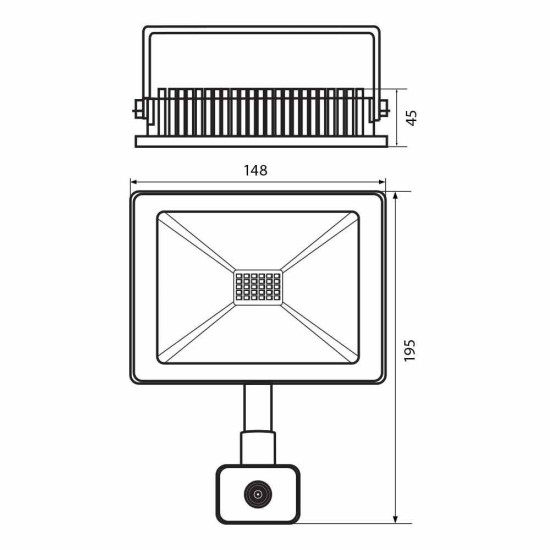 VIVALUX SPOTLIGHT WITH SENSOR NYX LED 30W BLACK 6400K