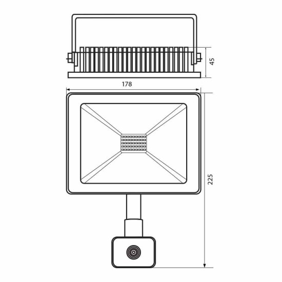 VIVALUX SPOTLIGHT WITH SENSOR NYX LED 50W BLACK 6400K
