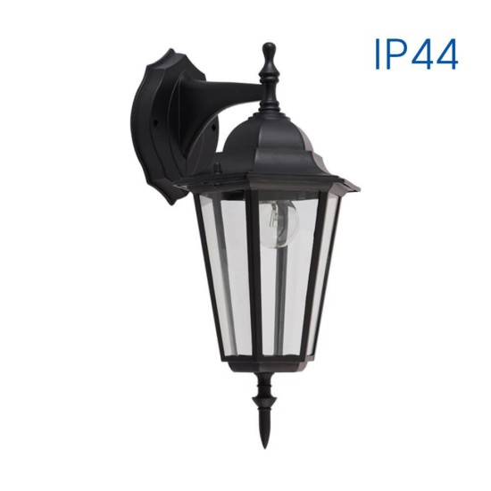 VIVALUX FACADE WALL LIGHT LANTERN MARIBOR ∙ WD001 ∙ BLACK ∙ IP44