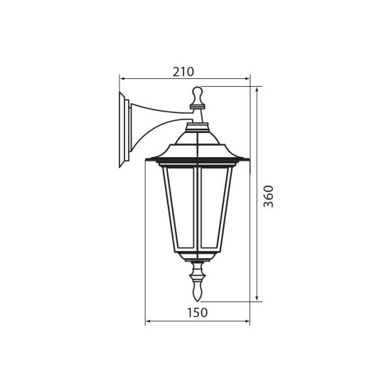 VIVALUX FACADE WALL LIGHT LANTERN MARIBOR ∙ WD001 ∙ BLACK ∙ IP44