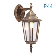 VIVALUX FACADE WALL LIGHT LANTERN MARIBOR WD001 ANTIQUE BRASS IP44 VIV004186