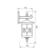 VIVALUX FACADE WALL LIGHT LANTERN  JARDIN WD008 COFFEE BROWN IP44 VIV004232