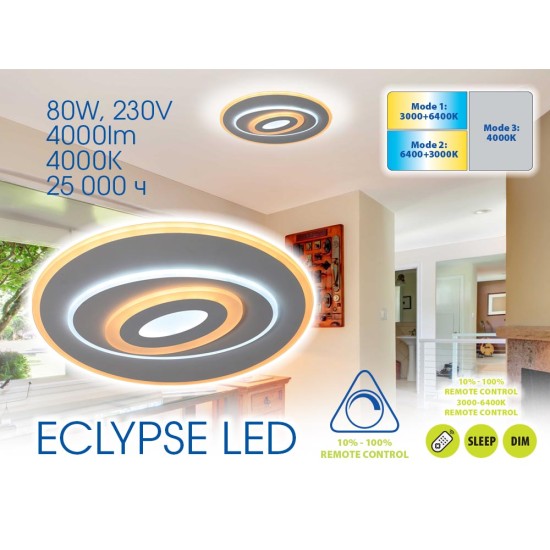 VIVALUX  LED ПЛАФОНИЕРА МУЛТИФУНКЦИОНАЛНА ECLYPSE LED  80W