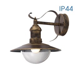 VIVALUX FACADE WALL LIGHT LANTERN RIVIERA WD010 ANTIQUE BRASS  IP44 VIV004367 