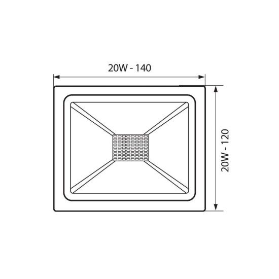 VIVALUX LED ПРОЖЕКТОР TREND LED 20W ЧЕРЕН 6400K