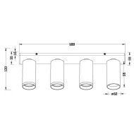 VIVALUX LINEAR CEILING SPOT SP711-4L WH LUX WHITE 4XGU10 VIV004561 