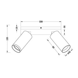 VIVALUX SPOT LINEAR DE TAVAN SP712 BK-2L LUX NEGRU 2XGU10 VIV004562
