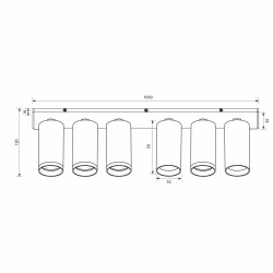 VIVALUX SPOT LINEAR DE TAVAN SP716-6L BK LUX ∙ NEGRU ∙ 6XGU10