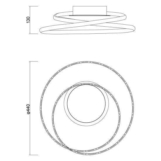 VIVALUX LED ПЛАФОНИЕРА ODEON LED  38W ЧЕРЕН VIV004610