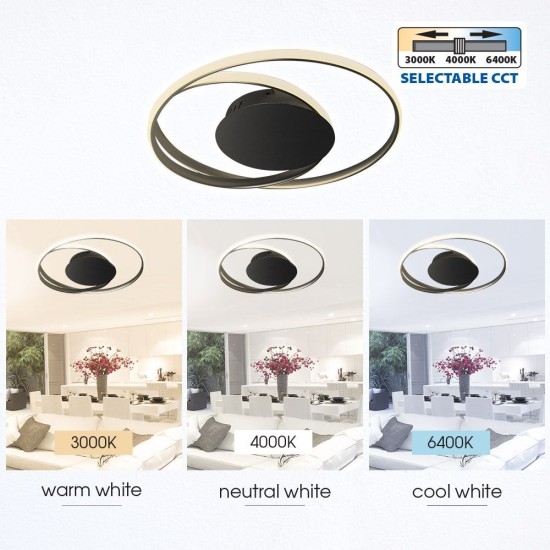 VIVALUX LED ПЛАФОНИЕРА ODEON LED  38W ЧЕРЕН VIV004610
