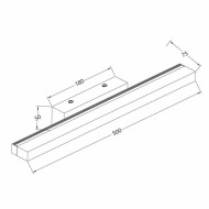 VIVALUX  LED ТЯЛО ЗА БАНЯ DAFNE LED  12W  4000K ЧЕРЕН