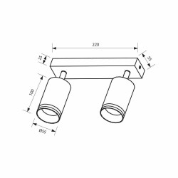 VIVALUX SPOT LINEAR DE TAVAN SP732-2L BK KING ∙ ALB∙ 2XGU10