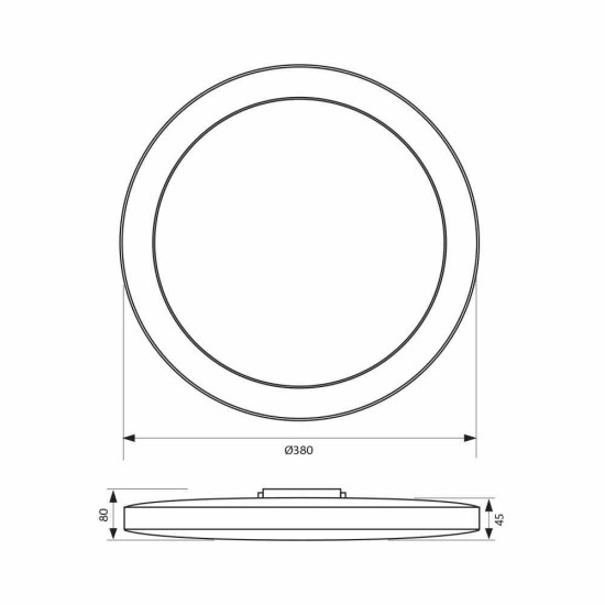 VIVALUX LED ПЛАФОН С ДВА РИНГА SIRI LED 32W 4000K IP44 VIV004811