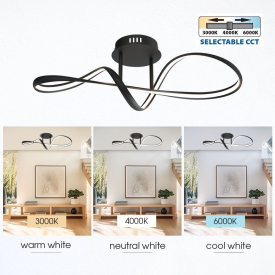 VIVALUX LED LIGHTING FIXTURE ETERNITY LED 36W BLACK CCT-switch VIV004863