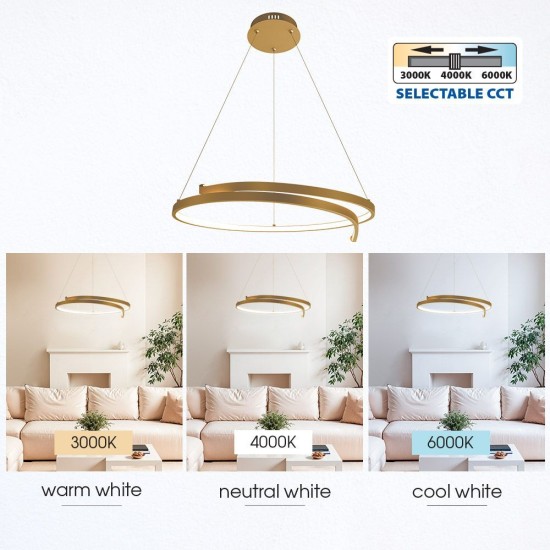 VIVALUX LED CHANDELIER OMICRON LED 38W  GOLD CCT VIV004869