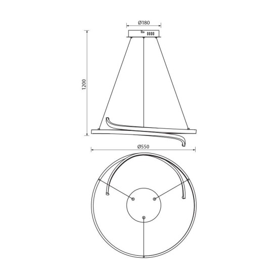 VIVALUX  LED ПОЛИЛЕЙ OMICRON LED 38W CCT ЧЕРЕН VIV004870