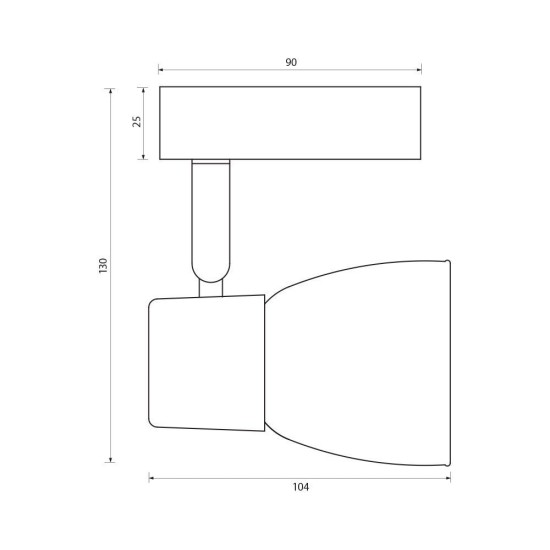 VIVALUX CEILING SPOT DANTE SP785 1xE14 BLACK VIV005047