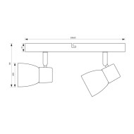 VIVALUX CEILING SPOT DANTE SP786 2xE14 BLACK VIV005048