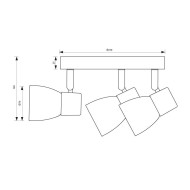 VIVALUX CEILING SPOT DANTE SP787 3xE14 BLACK VIV005049