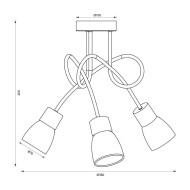VIVALUX CEILING LIGHT DANTE CL789 3xE14  BLACK VIV005051