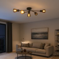 VIVALUX CEILING LIGHT DANTE CL790 5xE14 BLACK VIV005052